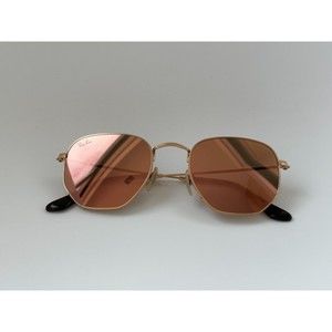 Ray Ban Sunglasses RB3548N 001/Z2 51mm HEXAGONAL FLAT LENSES Copper Gold
